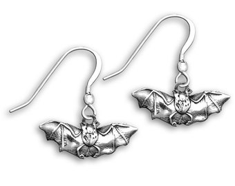 Bat Earrings Sterling Silver