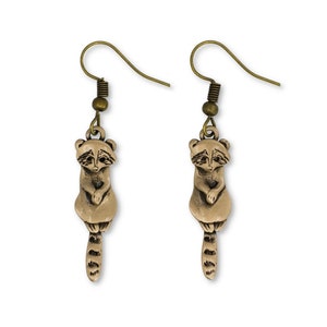 Bronze Raccoon Earrings