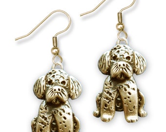 Bronze Portuguese Water Dog Earrings