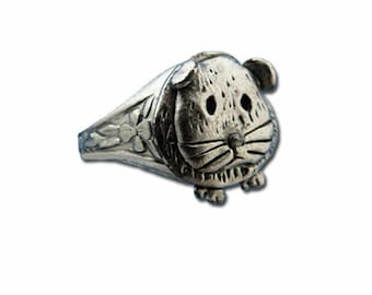 Zinn Meerschweinchen Ring Tasche Haustier-Liebhaber Meerschweinchen Geschenke