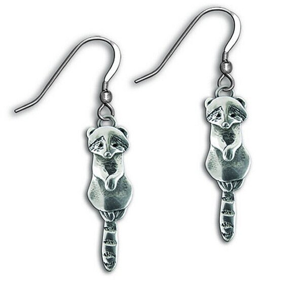 Orecchini a forma di procione da donna, in argento Sterling