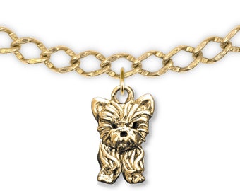 Yorkie Puppy Charm in 14K Solid Gold