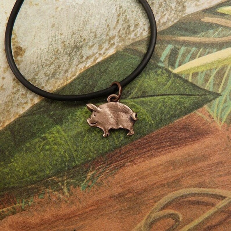 Bronze Pig Necklace image 1