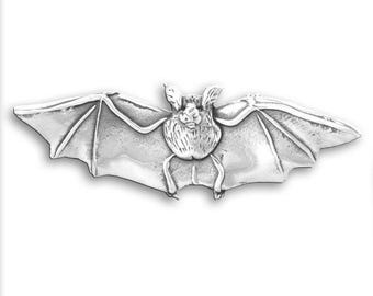 Bat Brooch in Sterling Silver