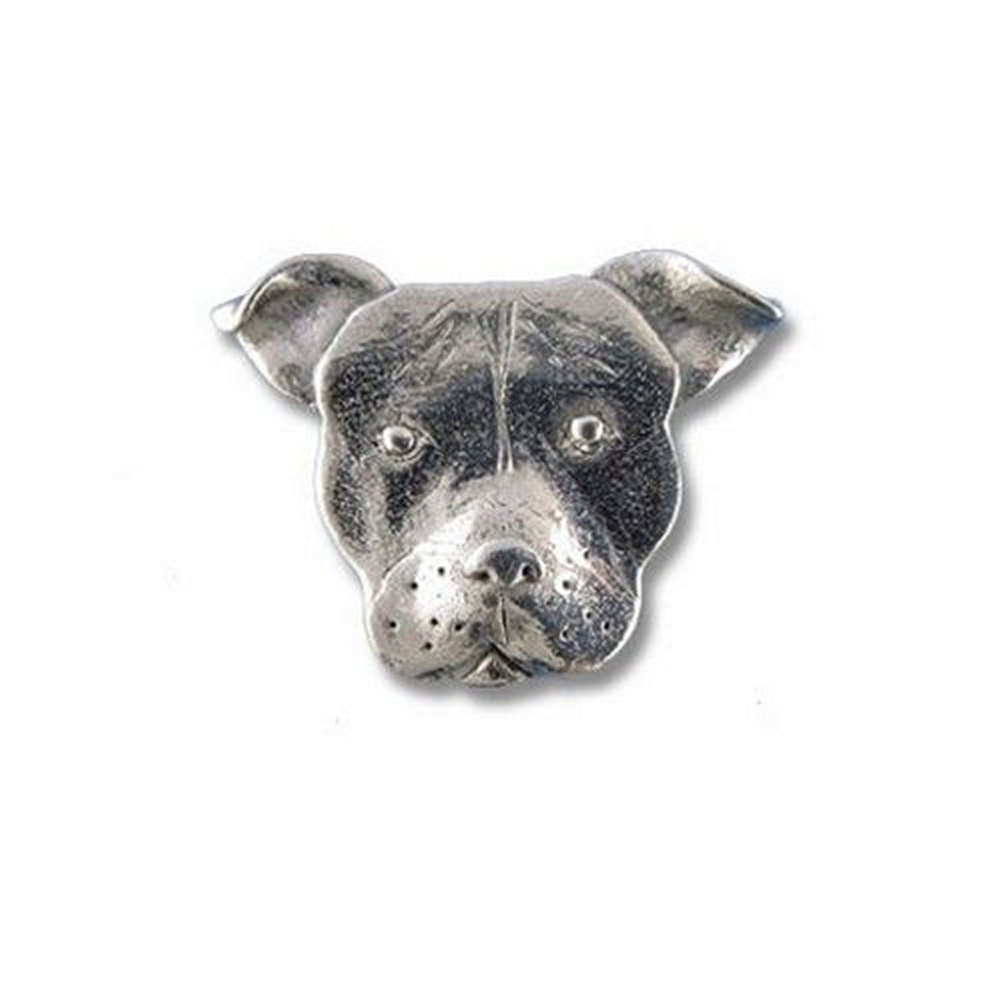 Sterling Silber American Staffordshire Terrier Halskette Schmuck, Natürliche Ohren - Österreich