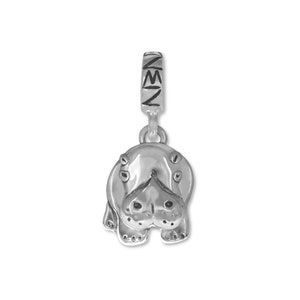 Hippo Charm on European Style Bead in Sterling Silver