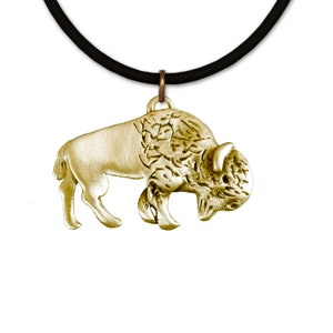 Bronze bison necklace North American Bison gifts Buffalo pendant