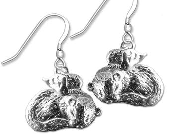 Engel oorbellen fret sterlingzilver