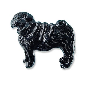 Schwarzer Mops Pin aus Emaille