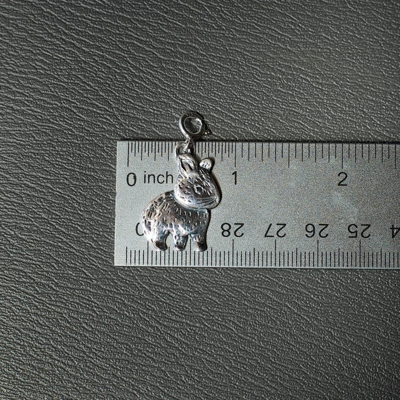 Ciondolo a forma di coniglio nano olandese per bracciale in argento sterling immagine 3