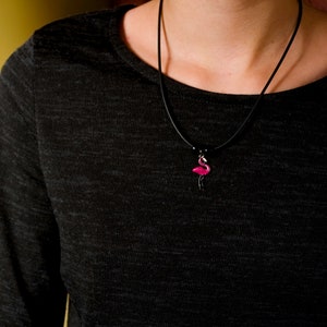 Enamel Pink Flamingo Necklace image 2