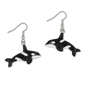 Emaille Orca Wal Ohrringe