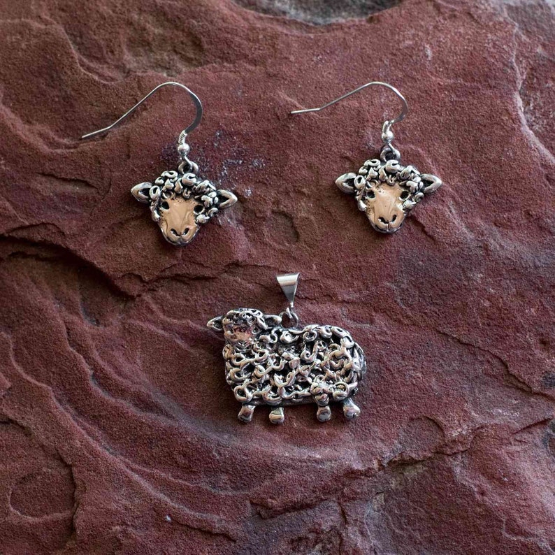 Sheep Earrings in Sterling Silver image 3