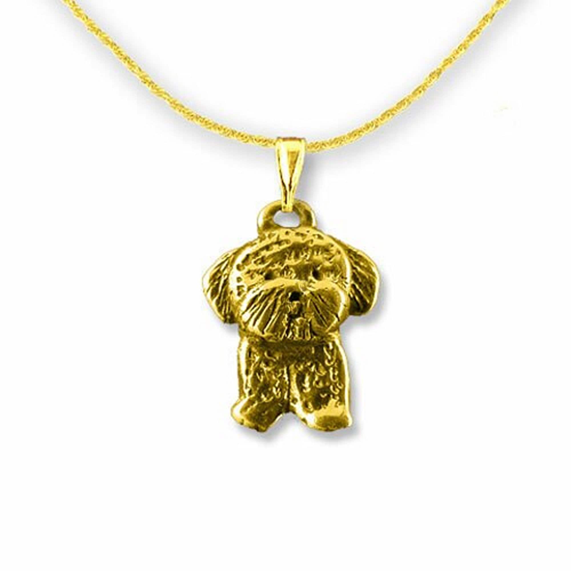 Bichon Frise Pendant in 14K Solid Gold