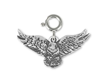 Flying Eagle Charm for Bracelet Sterling Silver