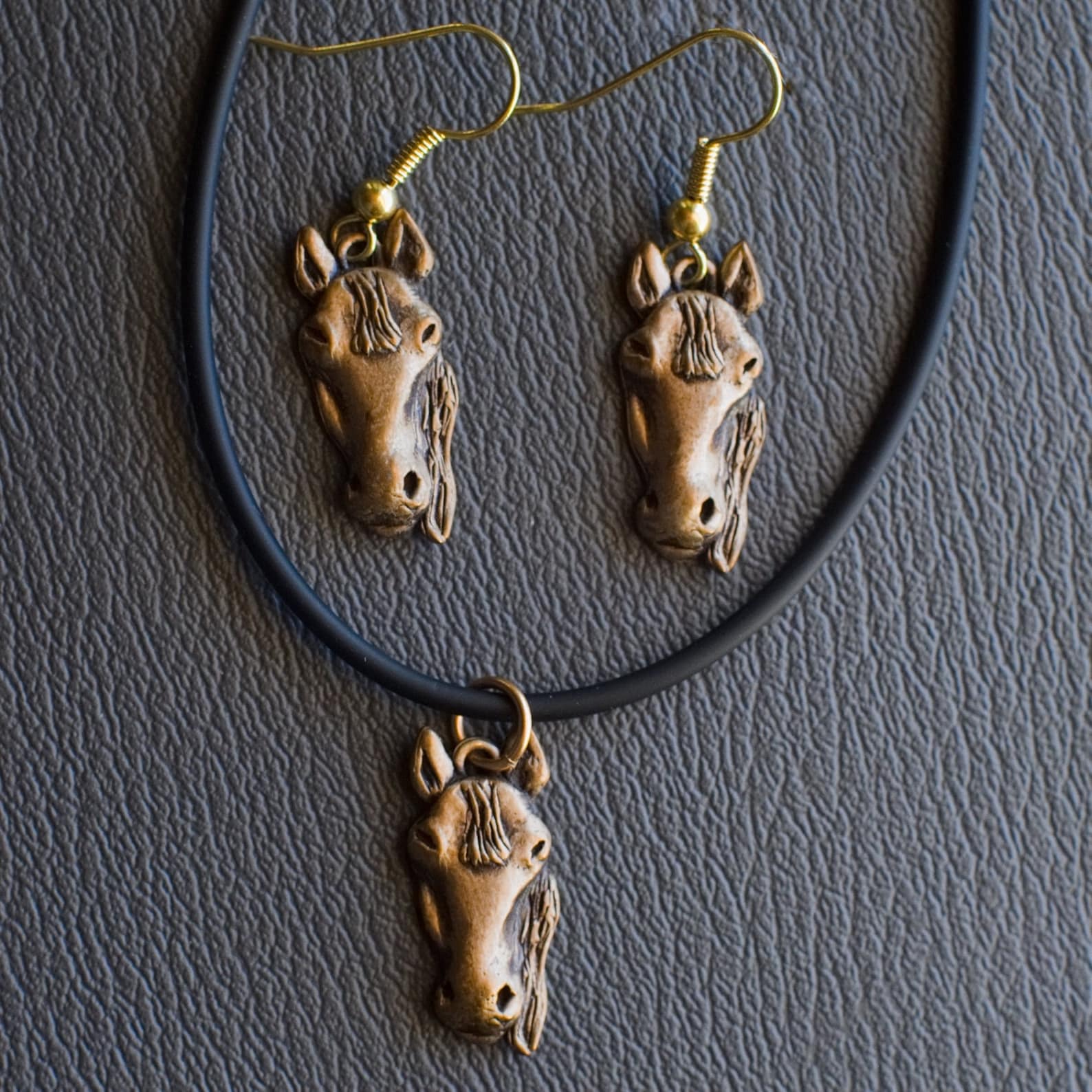 Equestrian jewelry Bronze horse necklace Western gifts Etsy