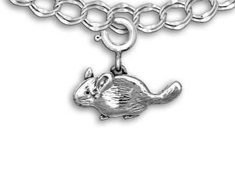 Chinchilla Charm for Bracelet Sterling Silver
