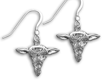Pygmy Goat Earrings in Sterling Silver