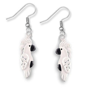 Enamel Umbrella Cockatoo Earrings