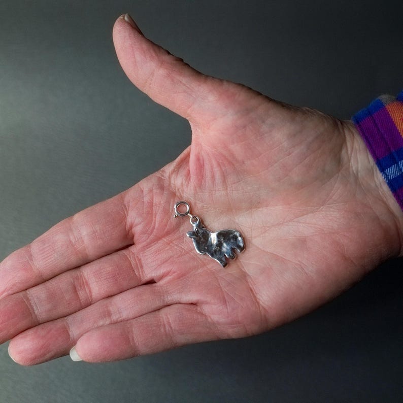 Ciondolo a forma di coniglio nano olandese per bracciale in argento sterling immagine 5