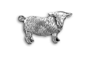 Spilla a forma di capra nana in argento sterling