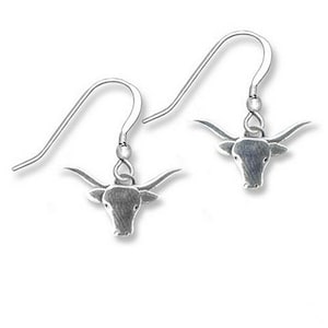 Sterling silver longhorn earrings Texas jewelry Cow gifts