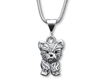 Sterling Silver Yorkie Puppy Pendant