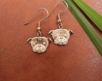 Bronze bulldog earrings English Bull dog jewelry