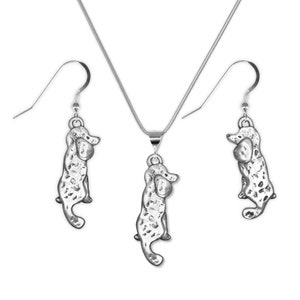 Poodle Body Pendant and Earring Set in Sterling Silver