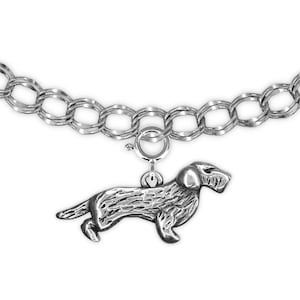 Bedel ruwharige teckel voor armband sterlingzilver