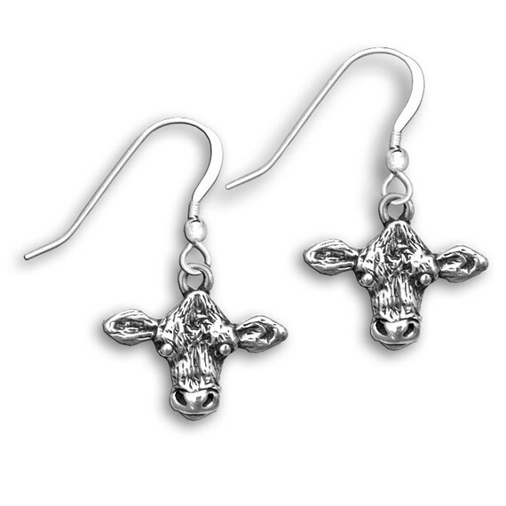 Orecchini a bottone a forma di mucca in argento Sterling 925, orecchini a forma di mucca, orecchini a forma di cartone animato, orecchini a forma di muggito, piccoli orecchini a forma di