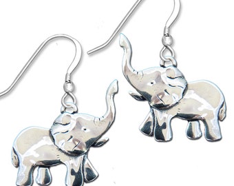 Elephant Body Earrings Sterling Silver