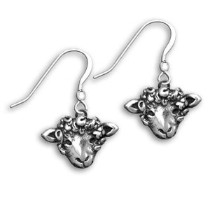 Sheep Earrings in Sterling Silver image 1