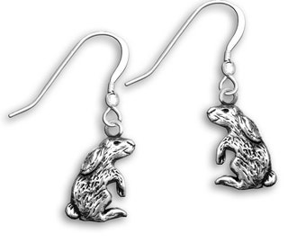 Rabbit Earrings Sterling Silver
