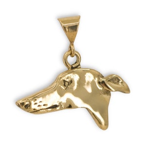 Greyhound Profile Pendant in 14K Solid Gold