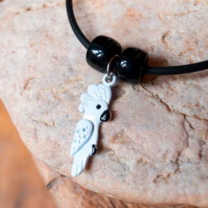 Enamel Umbrella Cockatoo Necklace