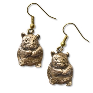 Bronze Hamster Earrings
