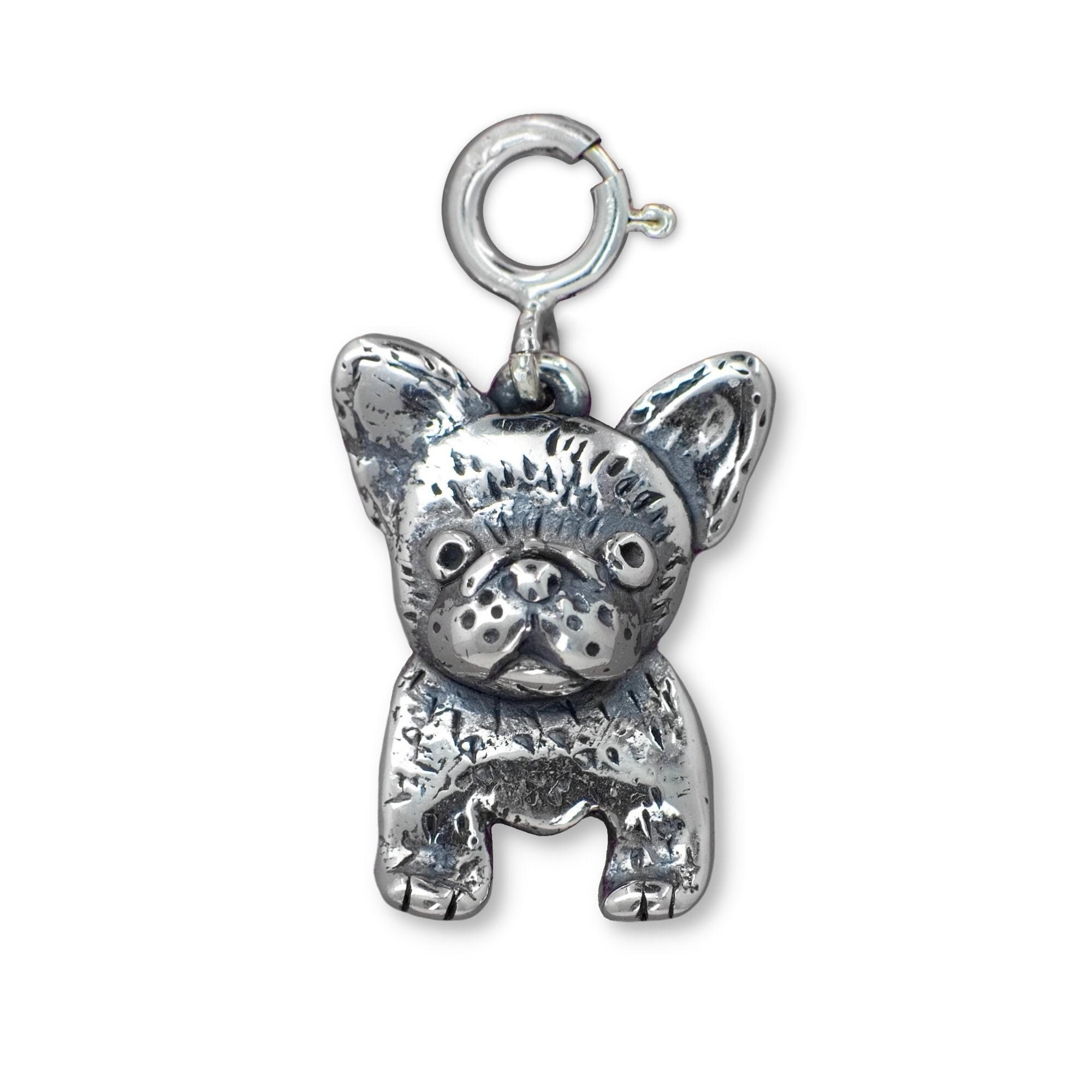 フレンチブルドッグの子犬のブレスレットチャーム（スターリング