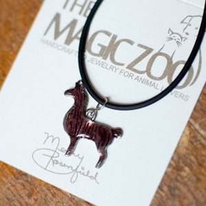 Enamel Brown Llama Necklace
