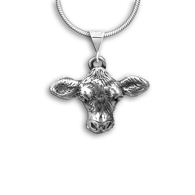 Hereford Cow Pendant in Sterling Silver