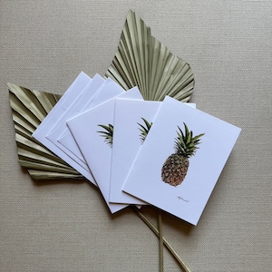 Ananas Grußkarten, Aquarell Ananas Kartensets, 4,25 "x 5,5" Packung mit 3 Karten, Blankokarten