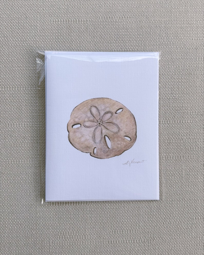 Sand dollar Greeting Cards, Pack of 3, Blank Inside, 4.25 x 5.5 image 4