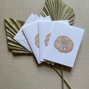 Sand dollar Greeting Cards, Pack of 3, Blank Inside, 4.25 x 5.5 image 1