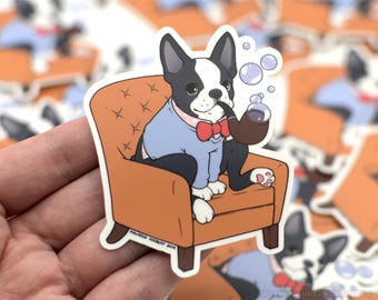 Pegatina de Boston Terrier / Pegatina de vinilo impermeable