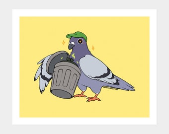 Trash Pigeon Art Print