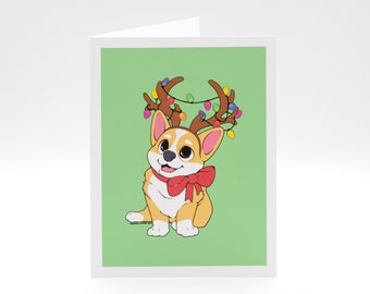 Christmas Corgi Greeting Card | Christmas Card