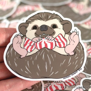 Hedgehog Sticker Waterproof Vinyl Sticker image 1