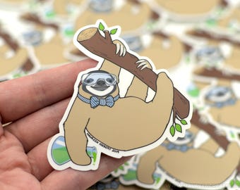 Science Sloth Sticker | Scientist Sticker | Waterproof Vinyl Sticker