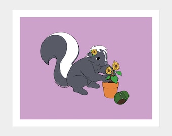 Garden Skunk Art Print