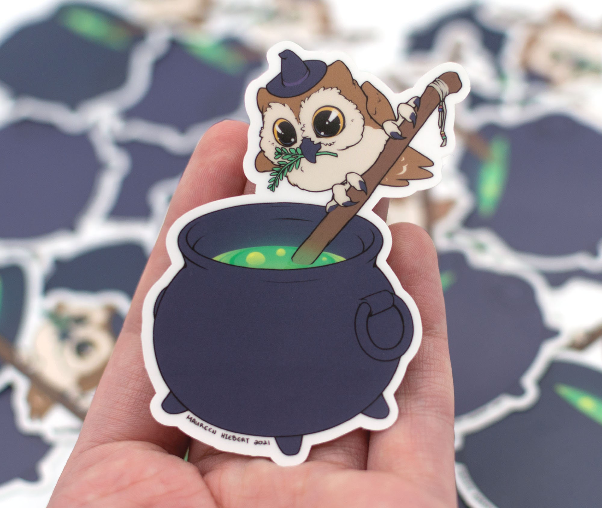 Witch Owl Sticker | Waterproof Vinyl Sticker | Halloween Sticker